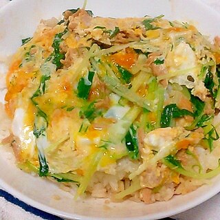 水菜とツナの簡単卵とじ＆丼